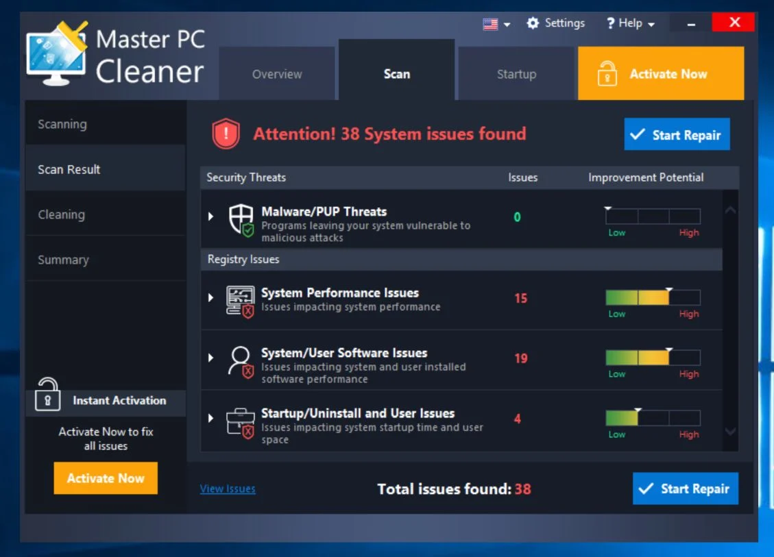 Master PC Cleaner Adware