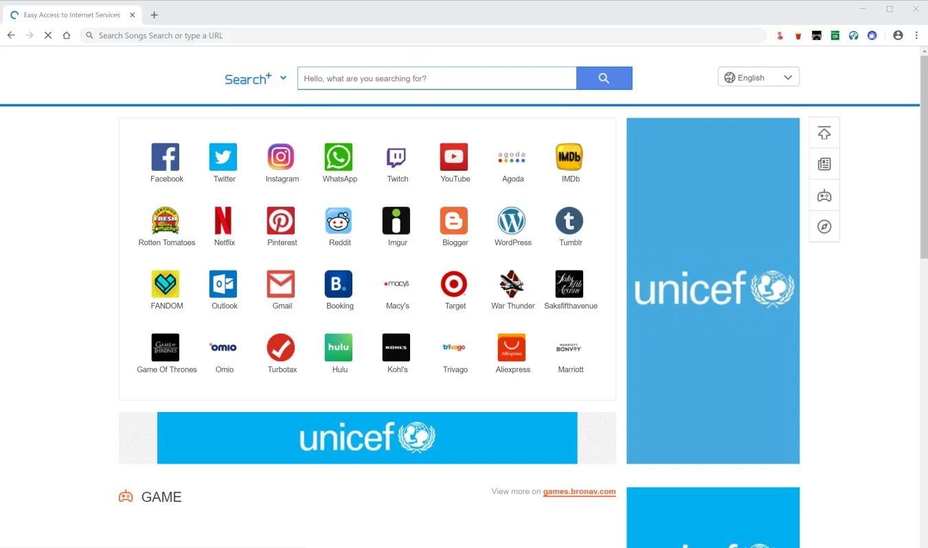 Image: Google Chrome is redirected to the Easy Access to Internet Services site