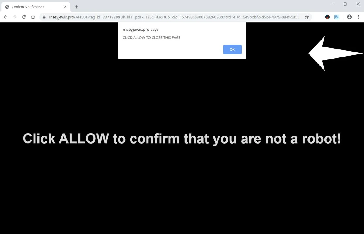 How to remove Rnseyjewis.pro pop-up ads (Virus Removal Guide) 1 Image: Chrome browser is redirected to Rnseyjewis.pro
