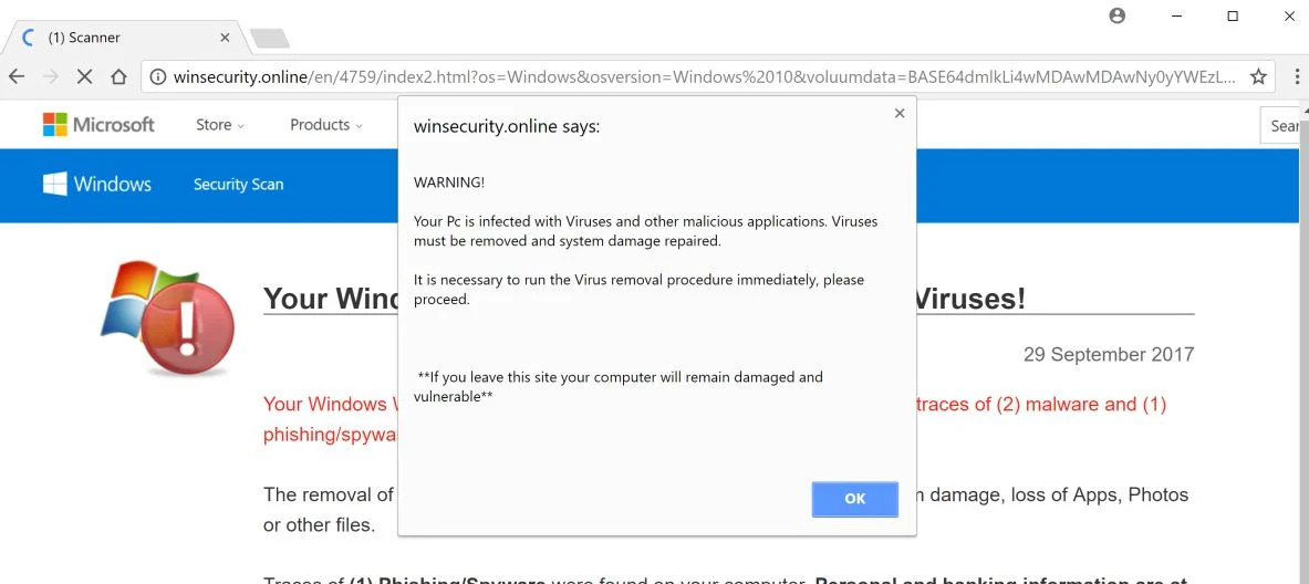 winsecurity.online Fake Alerts Scam