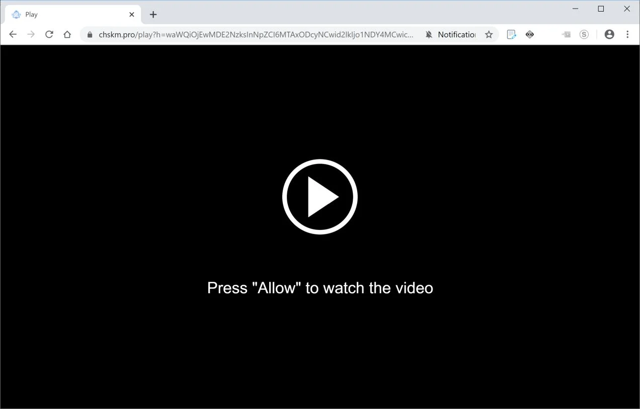 Image: Chrome browser is redirected to Chskm.pro