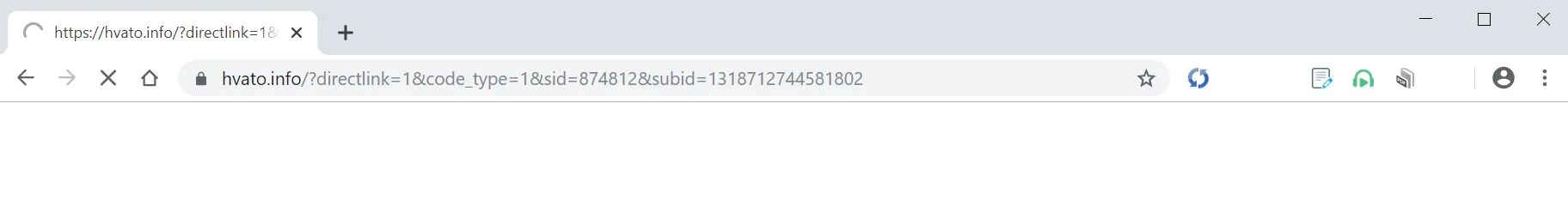Image: Chrome browser is redirected to Hvato.info