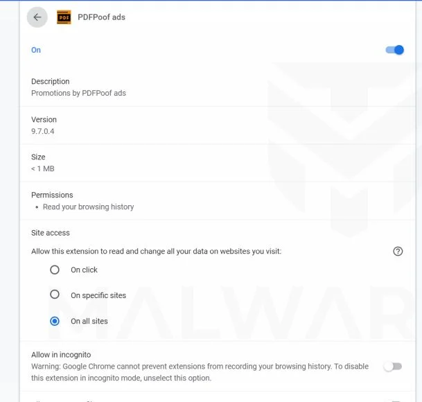 Image: PDFPoof Chrome extension