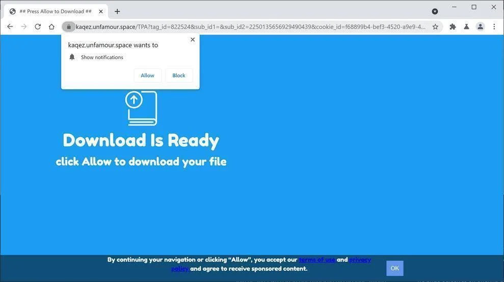 Remove Unfamour.space pop-up ads (Virus Removal Guide) 1 Image: Chrome browser is redirected to Unfamour.space