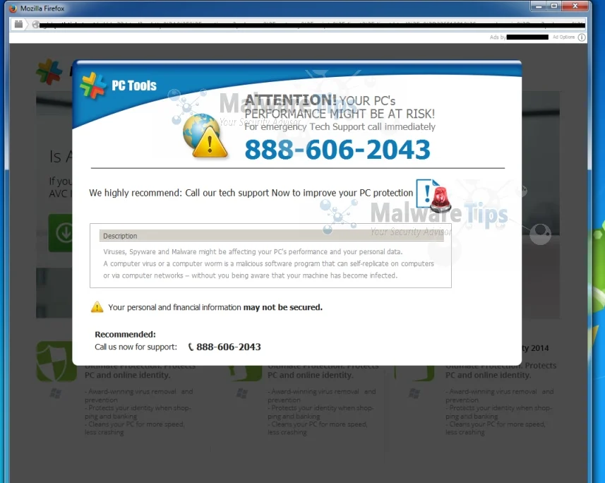 [Image: Attention! Your PC's performance might be at risk pop-up virus]
