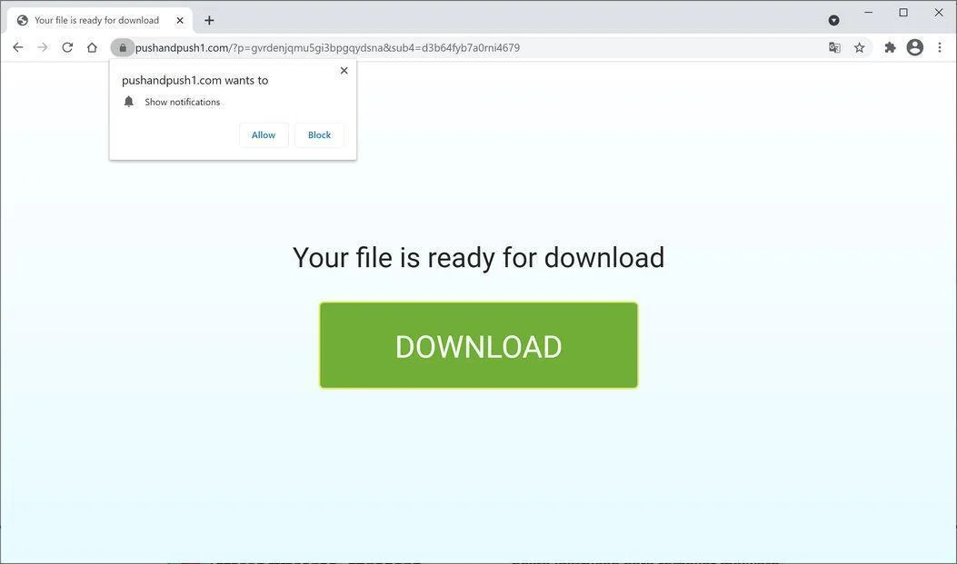 Remove Pushandpush1.com pop-up ads (Virus Removal Guide) 1 Image: Chrome browser is redirected to Pushandpush1.com