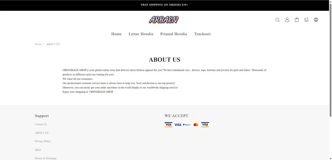 Oringbage.shop scam