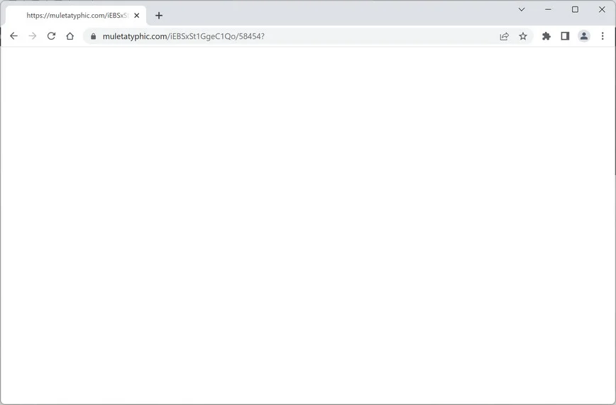 Image: Chrome browser is redirected to Muletatyphic.com