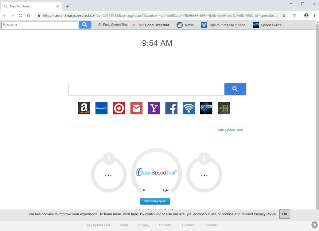 Easy Speed Test New Tab virus
