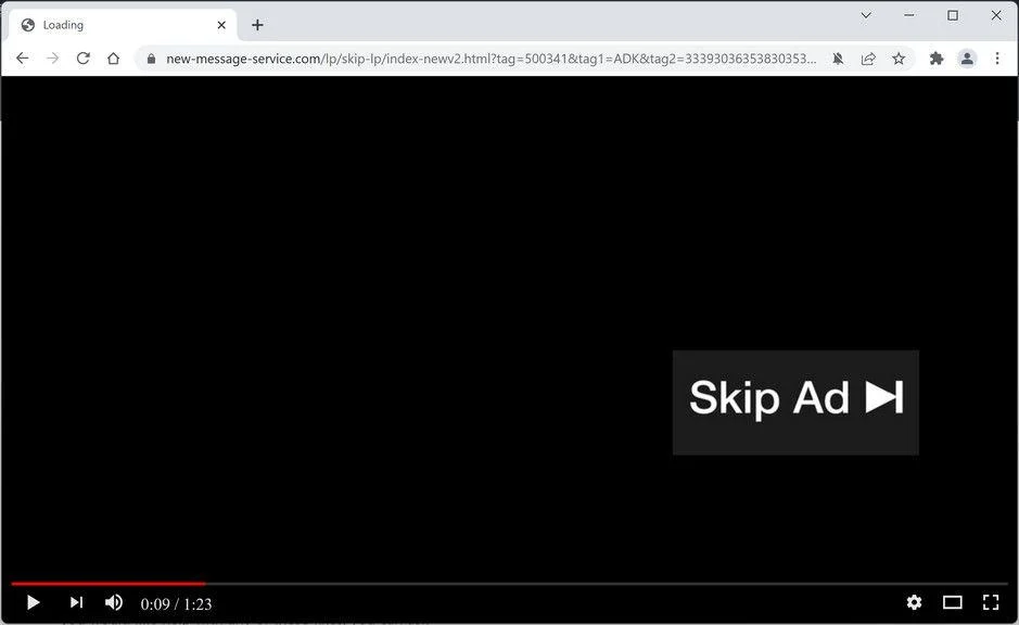 Remove New-message-service.com Pop-up Ads (Virus Removal Guide) 1 Image: Chrome browser is redirected to New-message-service.com