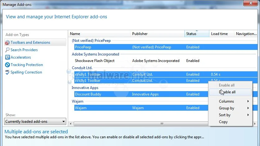 [Image: Xvidly Toolbar Internet Explorer extensions]