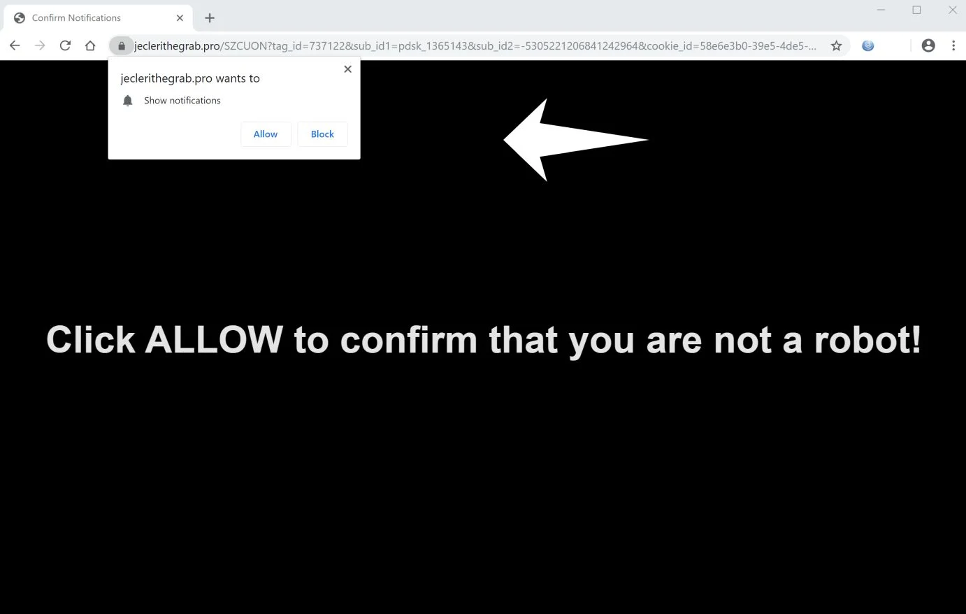 How to remove Jeclerithegrab.pro pop-up ads (Virus Removal Guide) 1 Image: Chrome browser is redirected to Jeclerithegrab.pro