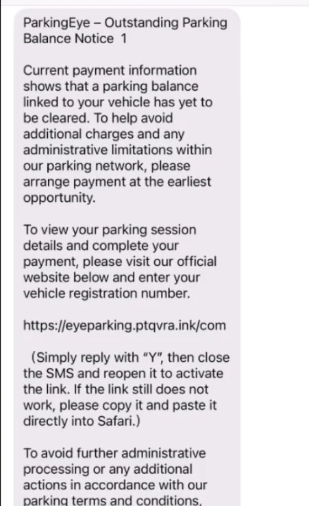 ParkingEye Scam Texts: The Fake Parking Charge Payment Trap 1 1 45