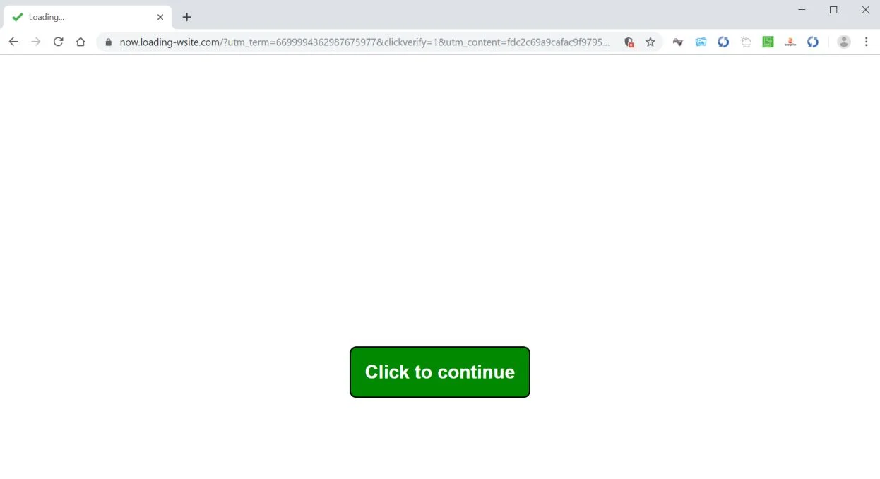 Image: Chrome browser is redirected to Now.loading-wsite.com