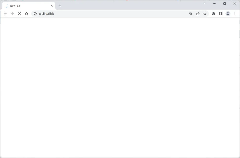 Image: Chrome browser is redirected to Teuiliu.click