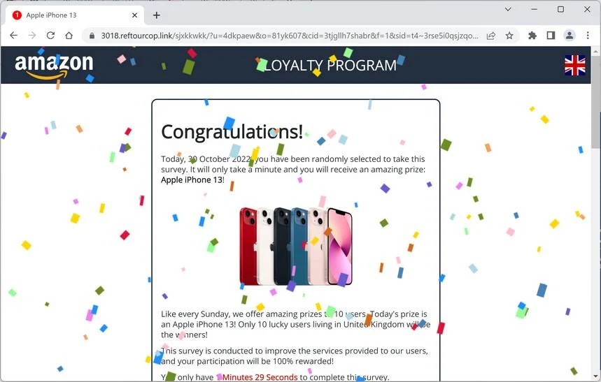 Image: Chrome browser is redirected to Reftourcop.link