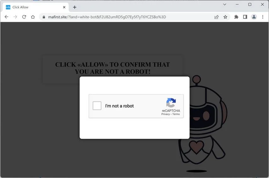 Mafirst.site ad