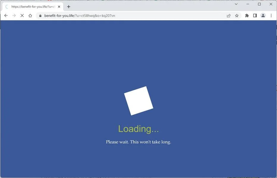 Image: Benefit-for-you.life Chrome browser redirect