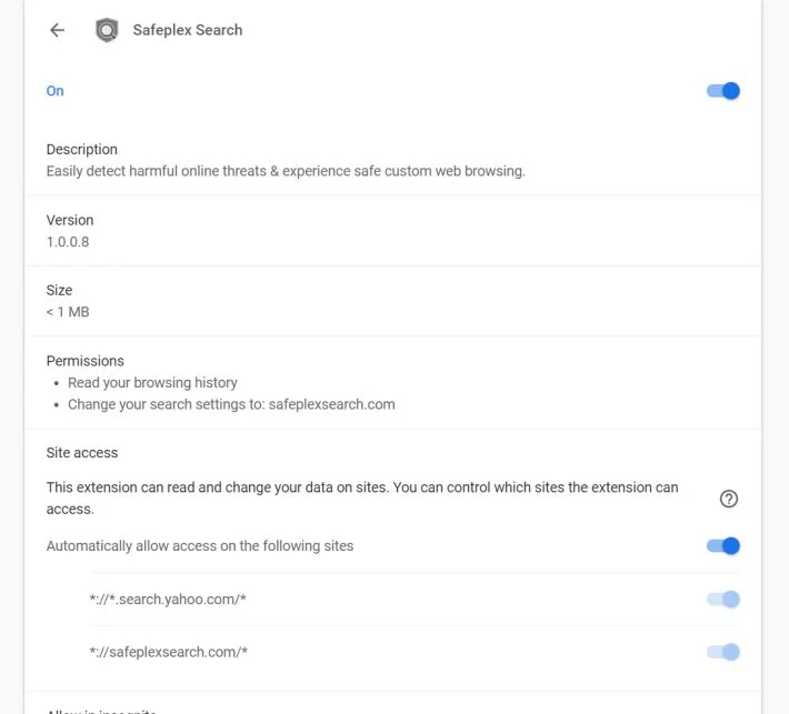 How to remove Safeplex Search redirect (Virus Removal Guide) 1 Image: Safeplex Search Chrome extension