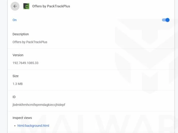 Offers by PackTrackPlus adware