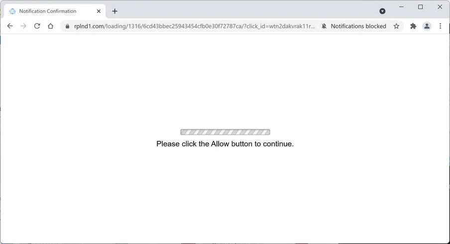 Image: Chrome browser is redirected to Rplnd1.com