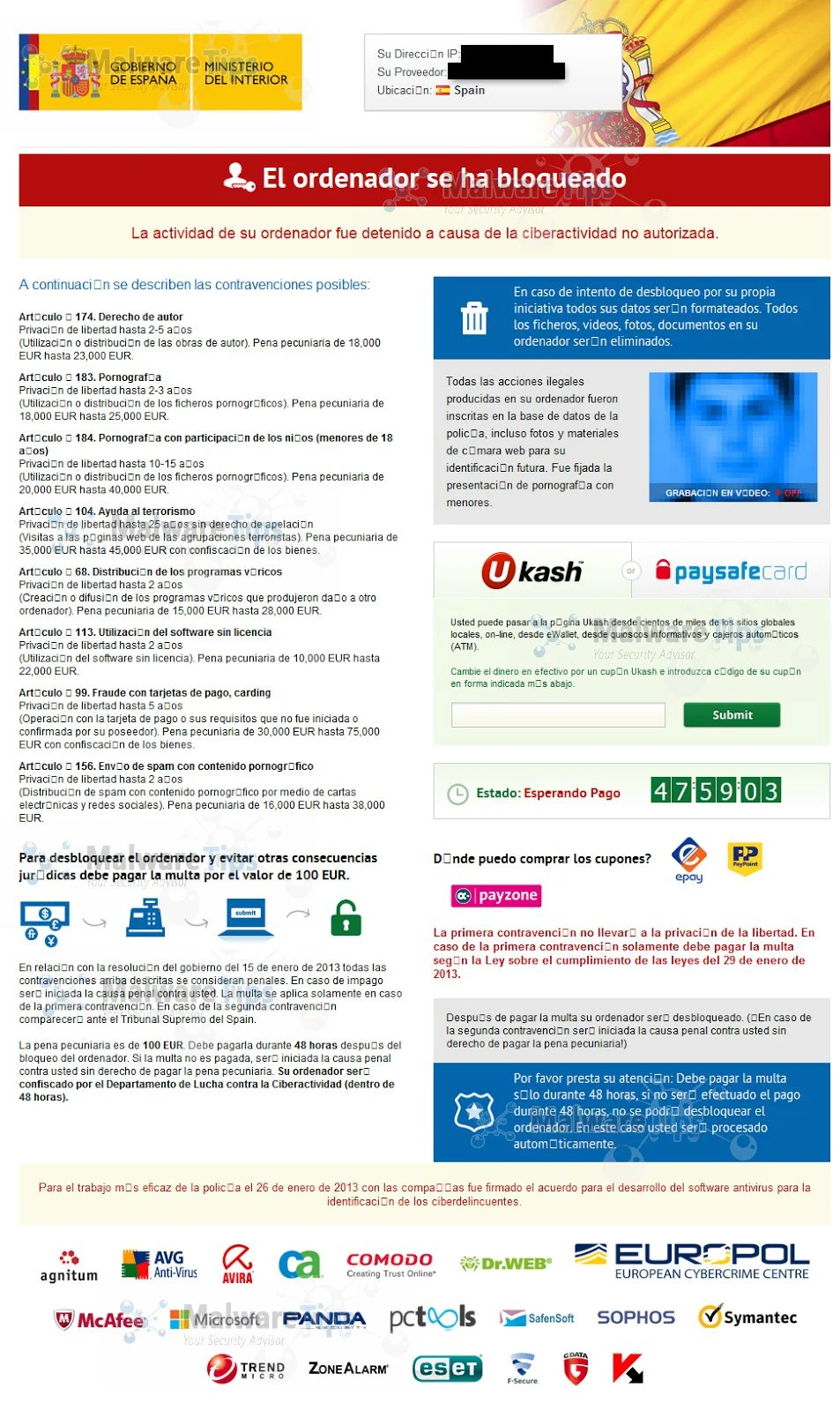 [Image: Gobierno de España virus]