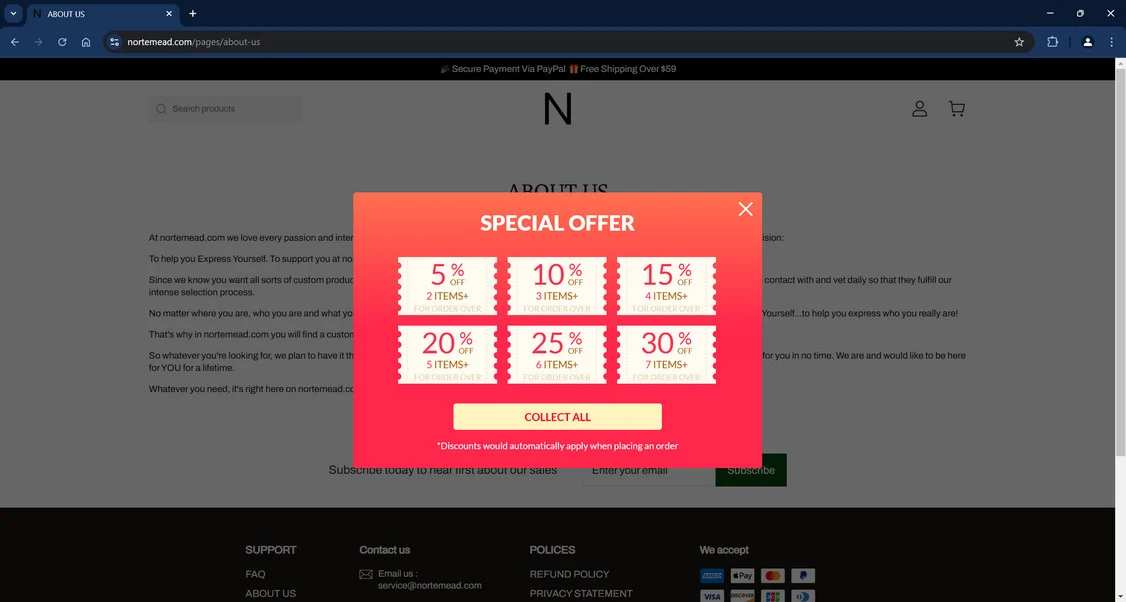 Nortemead.com Scam Store - Do Not Purchase Anything 1 Nortemead.com scam