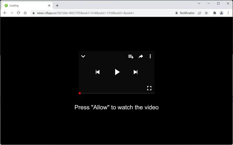 Image: Chrome browser is redirected to News-cifupu.cc