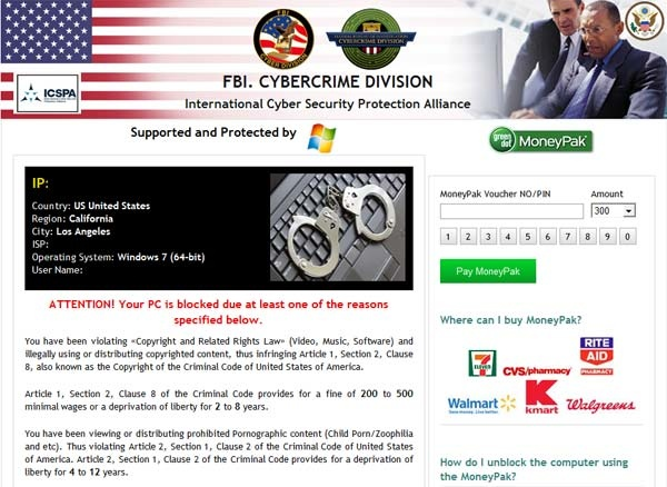 [Image: FBI Cybercrime Division virus]