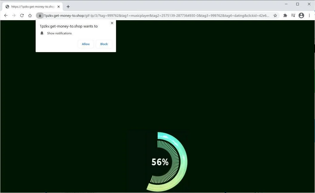 Remove Get-money-to.shop pop-up ads (Virus Removal Guide) 1 Image: Chrome browser is redirected to Get-money-to.shop