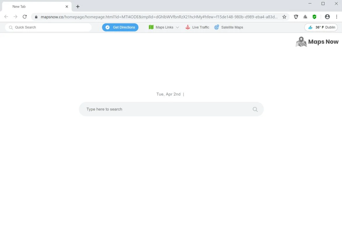 Image: Google Chrome is redirected to the Maps Now New Tab