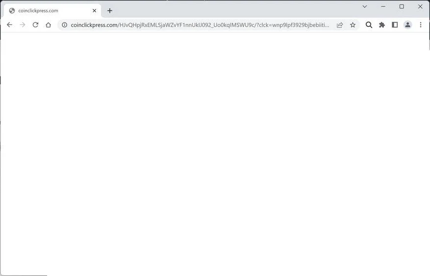 Remove Coinclickpress.com Ads (Virus Removal Guide) 1 Image: Chrome browser is redirected to Coinclickpress.com