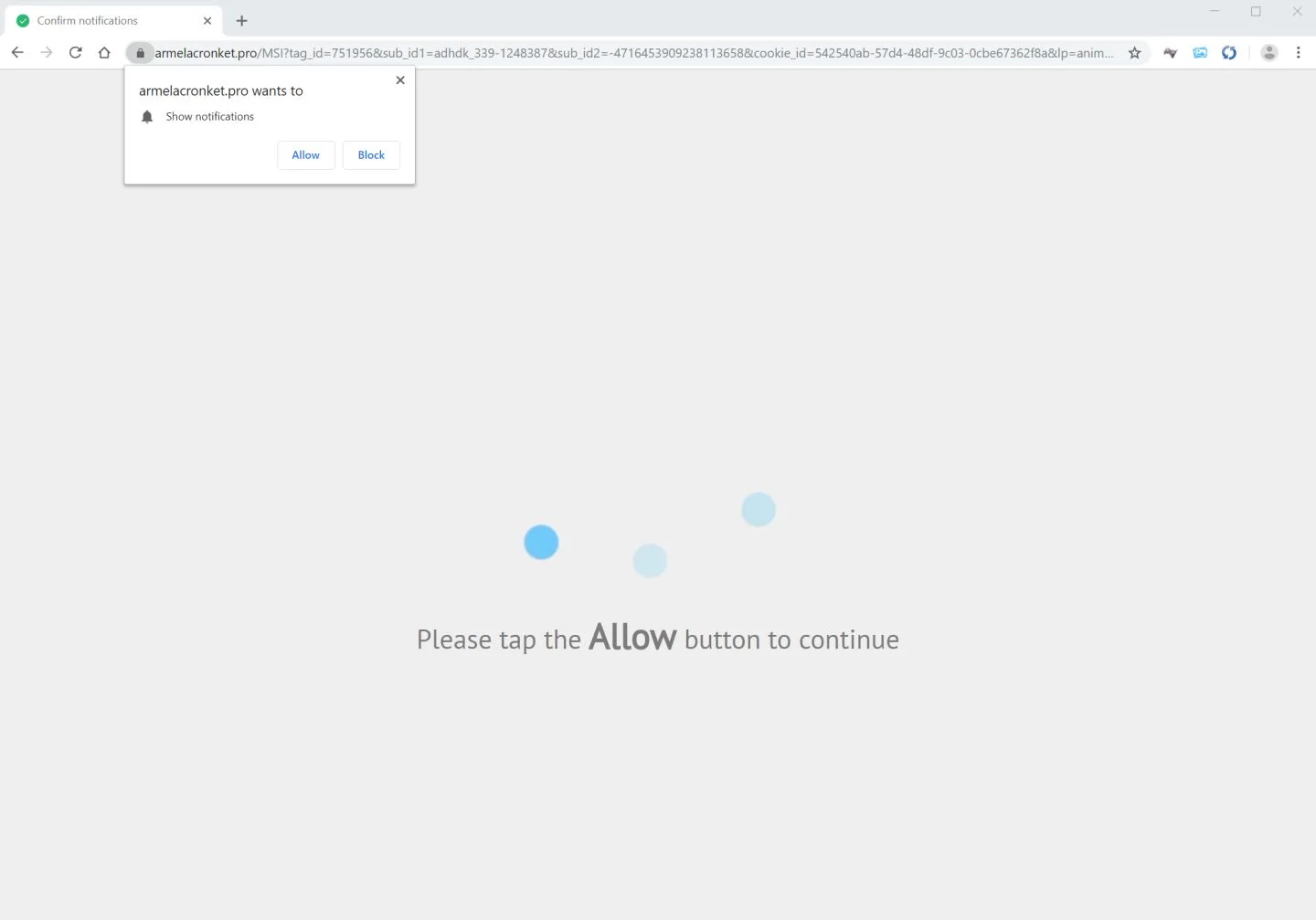 How to remove Armelacronket.pro pop-up ads (Virus Removal Guide) 1 Image: Chrome browser is redirected to Armelacronket.pro