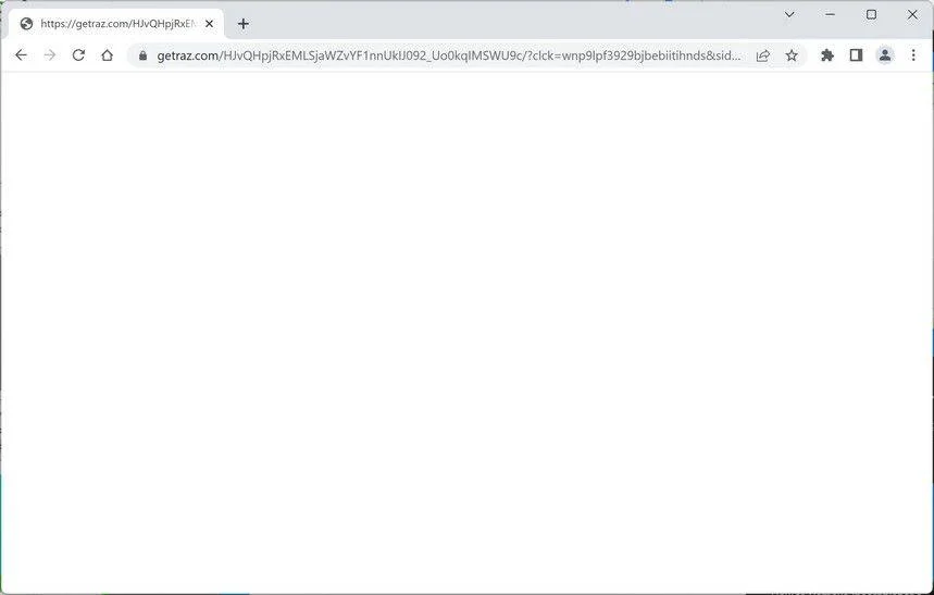Image: Chrome browser is redirected to Getraz.com