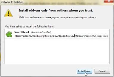 [Image: SearchReset Extension for Firefox]