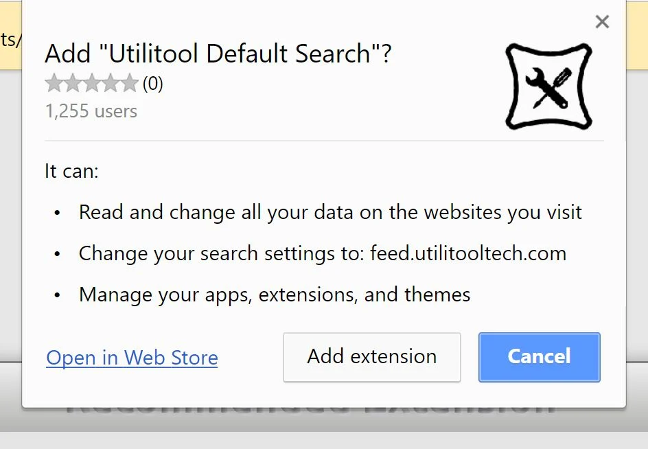 Utilitool Default Search Chrome Extension Virus