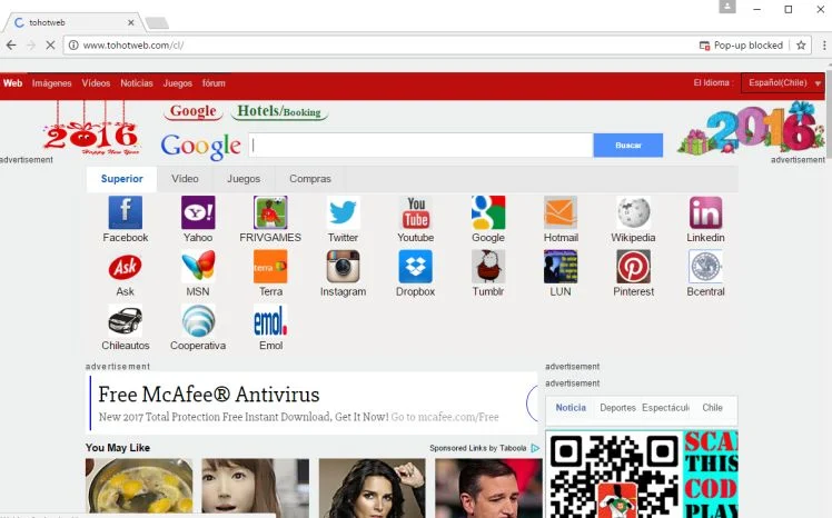 Tohotweb.com redirect Tohotweb.com virus