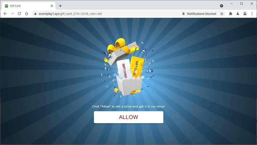 Remove Eventplay1.xyz pop-up ads (Virus Removal Guide) 1 Image: Chrome browser is redirected to Eventplay1.xyz