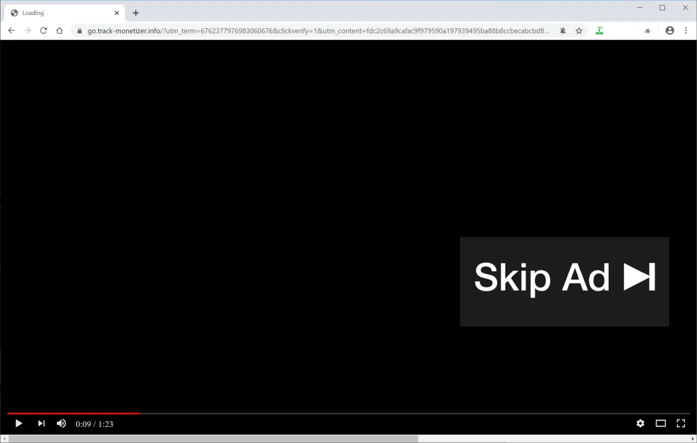 Image: Chrome browser is redirected to Go.track-monetizer.info