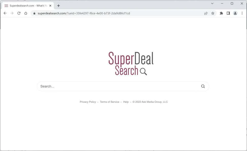 Image: Superdealsearch.com browser redirect