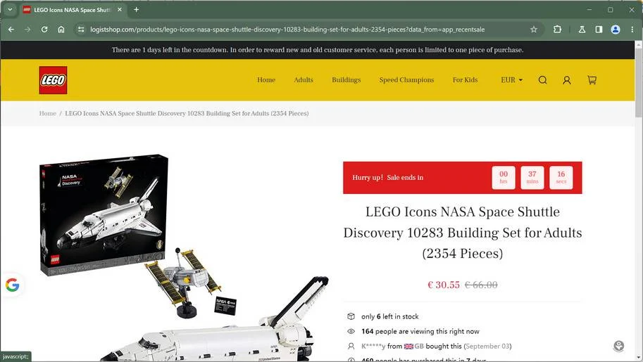 Logistshop.com LEGO Scam