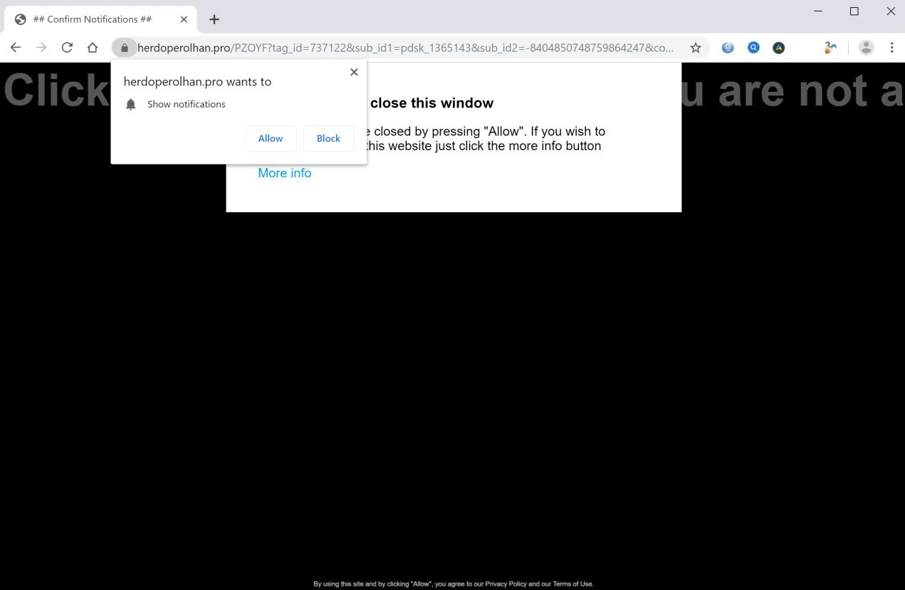 Image: Chrome browser is redirected to Herdoperolhan.pro