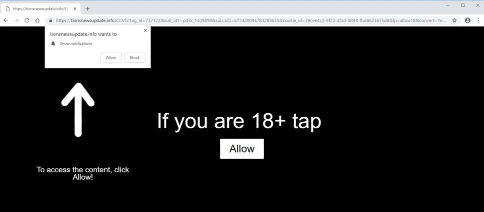 tionsnewsupdate.info redirect virus