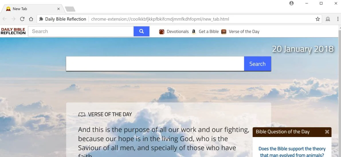 Daily Bible Reflection New Tab redirect