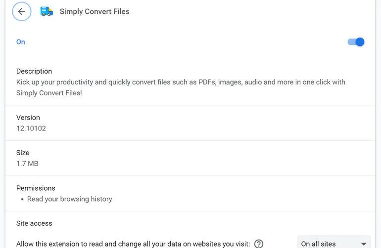 Remove Simply Convert Files extension (Removal Guide) 1 Image: Simply Convert Files Chrome extension
