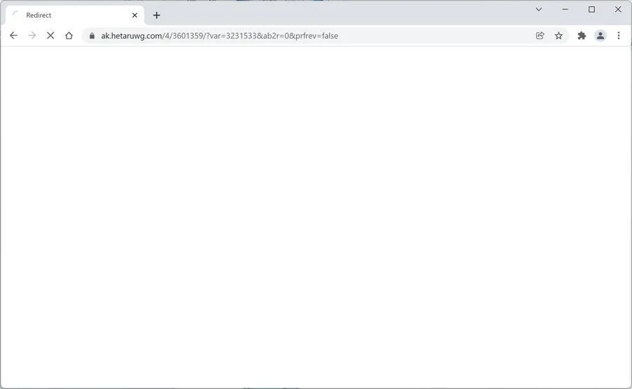 Image: Hetaruwg.com Chrome browser redirect