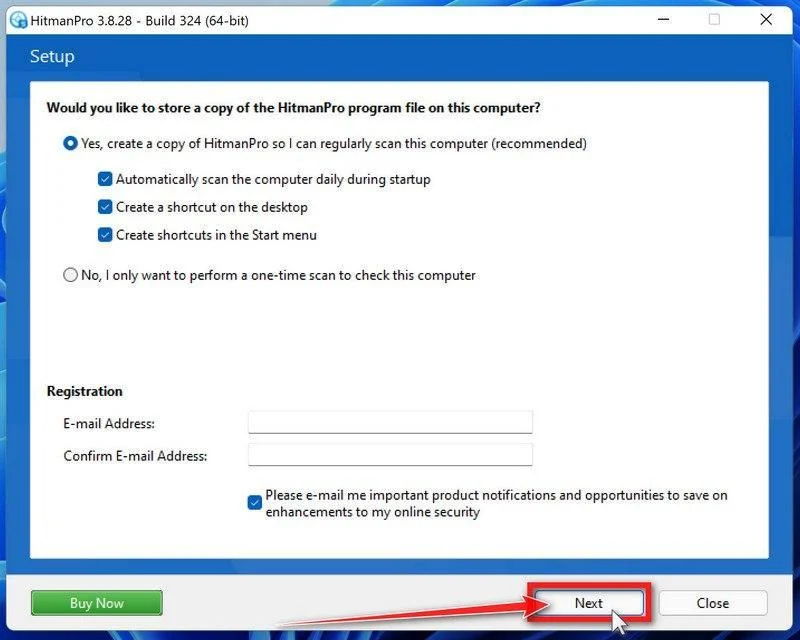 HitmanPro final installer screen