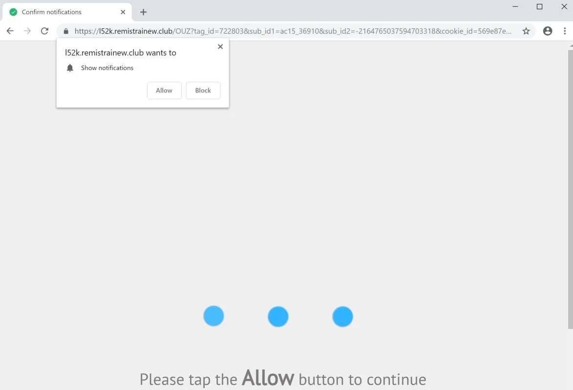 How To Remove "Please press allow to continue" Pop-up Scam 1 Image: Please press allow to continue Scam