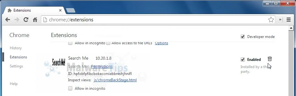 [Image: SearchMe Toolbar Chrome extension]