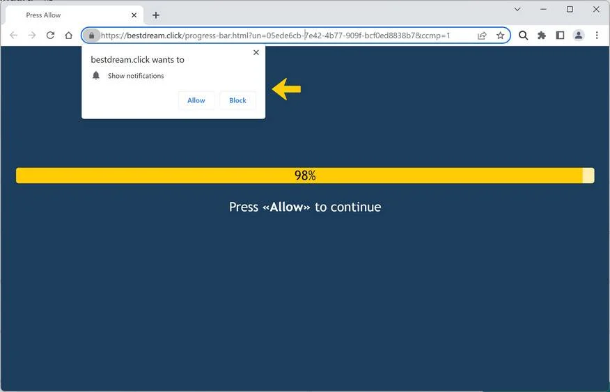 Remove Bestdream.click Pop-up Ads (Virus Removal Guide) 1 Image: Bestdream.click Ads